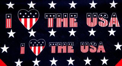 画像2: ハバハンク バンダナ アイ❤ラブ U.S.A アメリカ国旗 星条旗 ★スター ❤ハート/HAV-A-HANK Bandana I LOVE THE U.S.A
