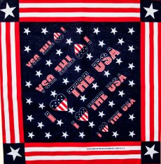 画像1: ハバハンク バンダナ アイ❤ラブ U.S.A アメリカ国旗 星条旗 ★スター ❤ハート/HAV-A-HANK Bandana I LOVE THE U.S.A (1)