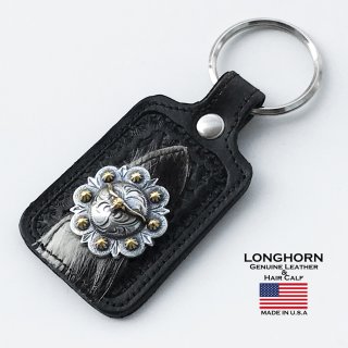 レザータッセル ターコイズ&シルバーコンチョ アクセサリー クリップ