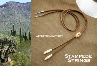 画像1: ハット用 あご紐 レザー製 スタンピード ストリングス （ナチュラル）/Twister Leather Stampede Strings(Natural)