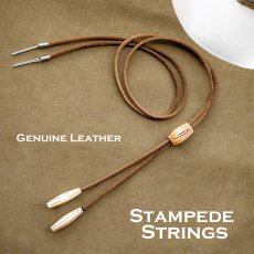 画像1: ハット用 あご紐 レザー製 スタンピード ストリングス （ナチュラル）/Twister Leather Stampede Strings(Natural) (1)