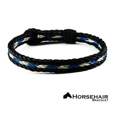 画像1: ホースヘアー 馬毛 ウエスタン ブレスレット（ブラック・ブルー・ナチュラル）/Horse Hair Bracelet