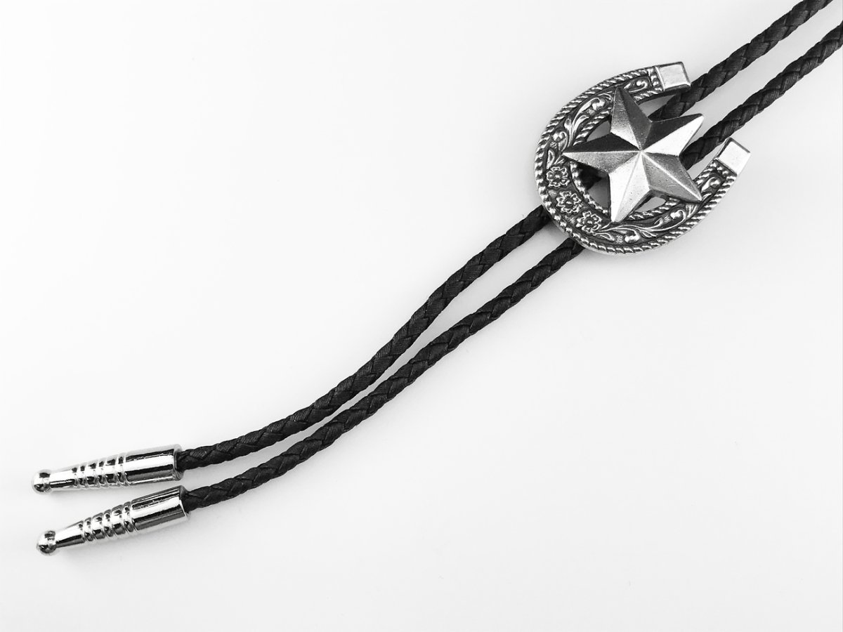 画像2: ウエスタン ボロタイ ホースシュー・★スター/Double S Western Bolo Tie Horseshoe w/Star (2)