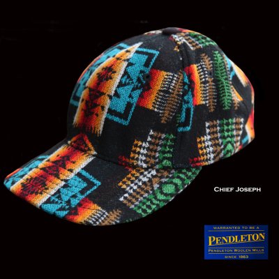 画像1: ペンドルトン チーフジョセフ キャップ(ブラック)/Pendleton Wool Cap(Chief Joseph/Black)