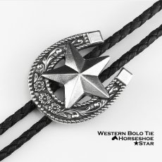 画像1: ウエスタン ボロタイ ホースシュー・★スター/Double S Western Bolo Tie Horseshoe w/Star (1)