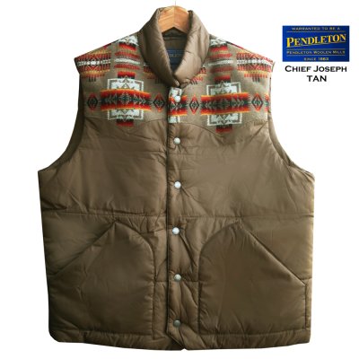 画像2: ペンドルトン ウエスタン ベスト（チーフジョセフ・タン）大きいサイズ 身幅66cm/Pendleton Vest(Tan Mini Chief Joseph)