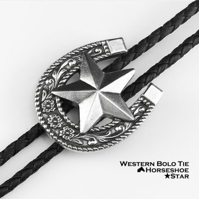 画像1: ウエスタン ボロタイ ホースシュー・★スター/Double S Western Bolo Tie Horseshoe w/Star