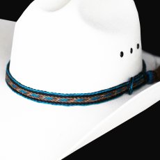 画像2: ホースヘアー 馬毛 ウエスタン ハット バンド（ターコイズ・ブラウン）/Horse Hair Hat Band(Turquoise/Brown) (2)