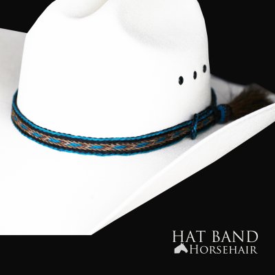画像1: ホースヘアー 馬毛 ウエスタン ハット バンド（ターコイズ・ブラウン）/Horse Hair Hat Band(Turquoise/Brown)