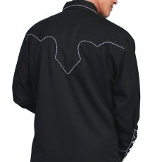 画像3: スカリー キャンディケイン パイピング ウエスタン シャツ（長袖/ブラック・ホワイト）/Scully Long Sleeve Western Shirt Black(Men's) (3)