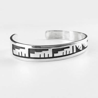 画像2: ホピ族 インディアンジュエリー ベンジャミン マンスフィールド作 ハンドメイド スターリングシルバー ブレスレット/Native American Hopi Benjamin Mansfield SterlingSilver Cuff Bracelet 