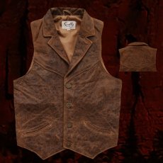 画像3: スカリー ウエスタン レザー ベスト（ブラウン）L/Scully Western Leather Vest(Brown) (3)