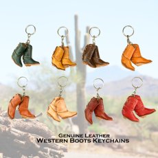 画像1: ウエスタンブーツ ハンドメイド レザー キーホルダー/Western Boots Leather Keychains (1)