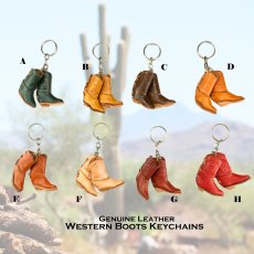 画像2: ウエスタンブーツ ハンドメイド レザー キーホルダー/Western Boots Leather Keychains (2)