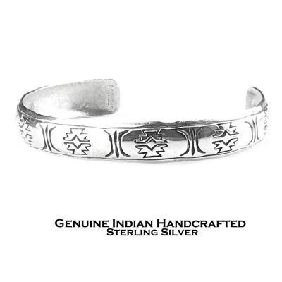 画像1: アメリカ インディアン ナバホ族 ハンドメイド スターリングシルバー ブレスレット/Native American Navajo Sterling Silver Cuff Bracelet