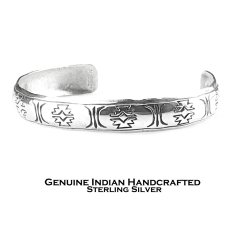 画像1: アメリカ インディアン ナバホ族 ハンドメイド スターリングシルバー ブレスレット/Native American Navajo Sterling Silver Cuff Bracelet (1)