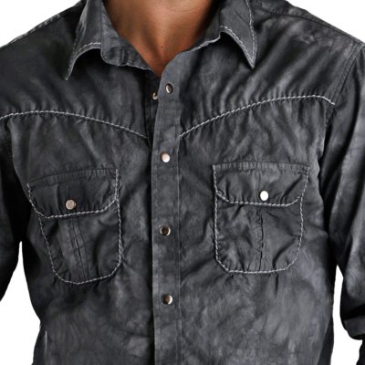 画像2: パンハンドルスリム ロックンロール カウボーイ ストーン ウオッシュ ウエスタンシャツ ダークグレー(長袖)/Panhandle Slim Long Sleeve Western Shirt