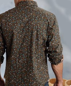 画像5: ローパー スナップ フロント ペイズリー ウエスタンシャツ ブラウン（長袖）/Roper Long Sleeve Snap Front Paisley Western Shirt Brown  (5)