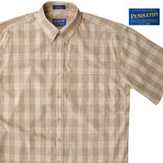 画像1: ペンドルトン 半袖 シャツ（タン/ブルー）/Pendleton Plaid Shortsleeve Shirt(Tan) (1)