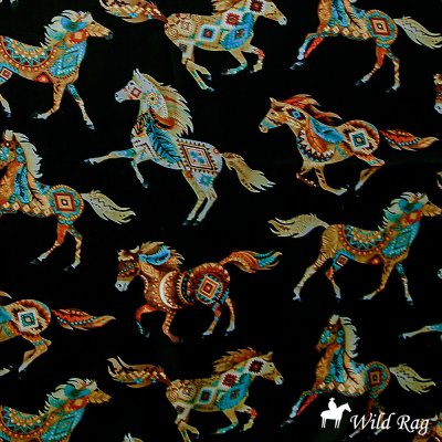 画像1: オースティン アクセント シルク ワイルドラグ（カウボーイ大判スカーフ）フェザーホース/Austin Accent Inc.100% Silk Wild Rags