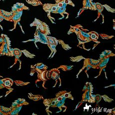 画像1: オースティン アクセント シルク ワイルドラグ（カウボーイ大判スカーフ）フェザーホース/Austin Accent Inc.100% Silk Wild Rags (1)