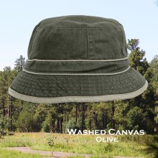 画像1: ドーフマン パシフィック メッシュラインドクラウン ウォッシュド キャンバス バケット ハット（オリーブ）/DPC Dorfman Pacific Mesh-Lined Washed Canvas Bucket Hat(Olive) (1)