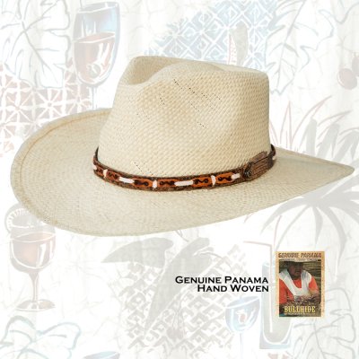 画像1: ブルハイド ハンドウーブン パナマ リゾート ストローハット アイランド マジック（ナチュラル）/Bullhide Genuine Panama ISLAND MAGIC Outdoor Straw Hat(Natural)