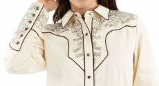 画像2: スカリー 刺繍 ウエスタン シャツ（長袖/クリーム）S/Scully Long Sleeve Western Shirt(Women's) (2)