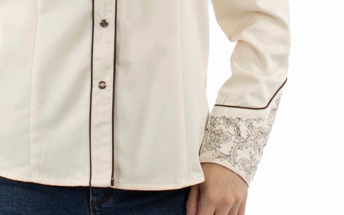 画像4: スカリー 刺繍 ウエスタン シャツ（長袖/クリーム）S/Scully Long Sleeve Western Shirt(Women's) (4)