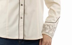画像4: スカリー 刺繍 ウエスタン シャツ（長袖/クリーム）S/Scully Long Sleeve Western Shirt(Women's) (4)