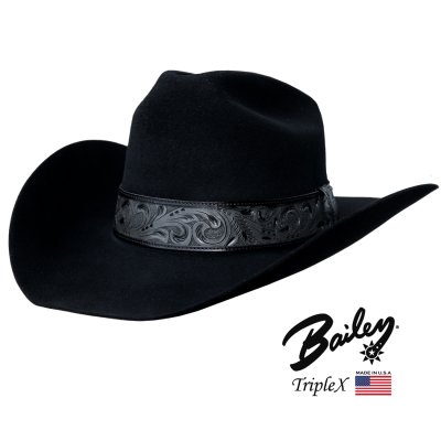 画像1: ベイリー 3X グラジュエイト クラウン デイマネー カウボーイ ハット(ブラック)大きいサイズもあり【訳あり商品-SDGs】/Bailey 3X Felt Day Money Cowboy Hat (Black)