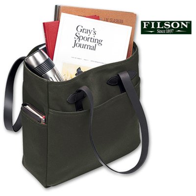 画像1: フィルソン トートバッグ(オッターグリーン)【訳あり商品-SDGs】/Filson Rugged Twill Tote Bag(Otter Green)