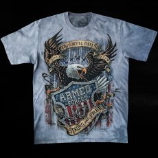 画像1: アメリカンイーグル＆星条旗 ARMED FORCES 半袖Tシャツ（ライトブルー）S/American Eagle/U.S.A Shortsleeve T-shirt  (1)