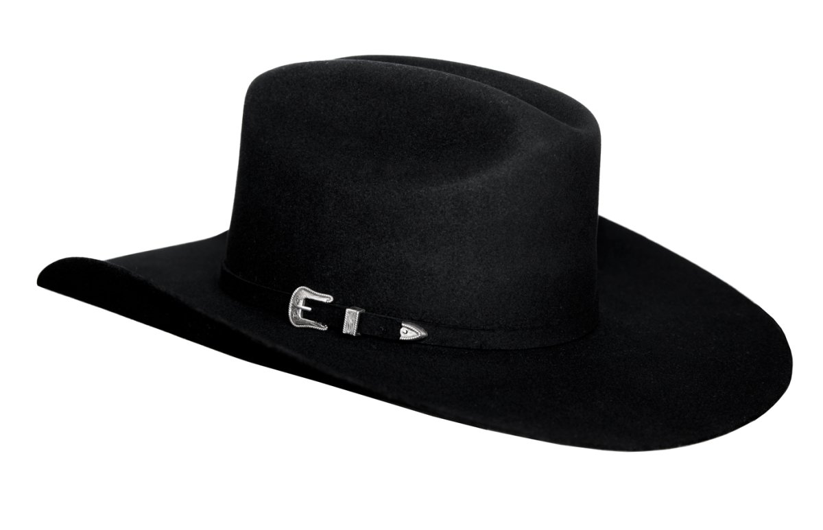 画像2: レジストル 5XXXXX ビーバー 100%ピュアーファーフェルト カウボーイ ハット（ブラック）大きいサイズもあり/Resistol The Challenger 5X Beaver 100% Pure Fur Felt Cowboy Hat (Black) (2)