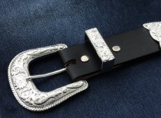 画像2: ウエスタン 3ピース スリーピース ベルト バックル セット（シルバー）/1 1/2" 3Piece Buckle Set (2)
