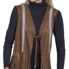 画像3: スカリー ロング フリンジ ベスト（タン）S/Scully Long Fringe Vest w/embroidered ribbon band Tan(Women's) (3)