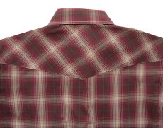 画像3: ローパー ウエスタンシャツ（バーガンディーレッド・タン/長袖）S（身幅55cm）/Roper Long Sleeve Western Shirt(Burgundy/Tan) (3)
