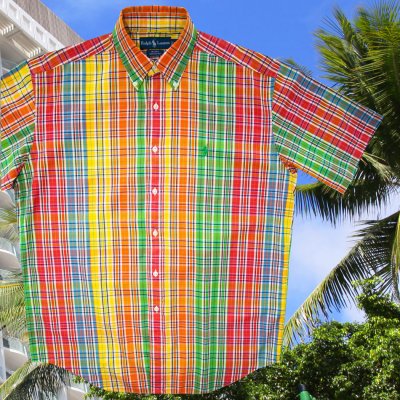 画像1: ラルフローレン 半袖 シャツ（マルチカラー）ラージサイズ M（身幅64cm）/Ralph Lauren Plaid Shortsleeve Shirt(Multi)