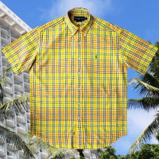 画像2: ラルフローレン 半袖 シャツ（レモンイエロー・ピーチ）ラージサイズ/Ralph Lauren Plaid Shortsleeve Shirt (2)