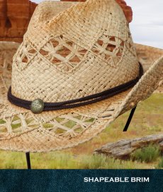 画像2: ブルハイド ウエスタン カウボーイ ストローハット ロングマイヤー（ナチュラル）/BULLHIDE Straw Cowboy Hat Longmire(Natural) (2)