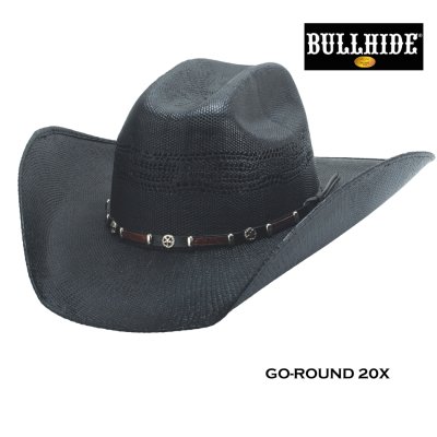 画像1: ブルハイド ウエスタン ストロー カウボーイ ハット コ゚ーラウンド 20X（ブラック）/Bullhide Straw Cowboy Hat Go-Round 20X(Black)
