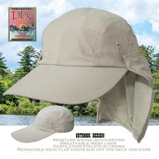 画像1: DPC ドーフマン パシフィック ロングビル クイックドライ リムーバブルネックフラップ アウトドア フィッシング キャップ サンシェード キャップ（カーキ）/Dorfman Pacific Fishing Cap(Khaki) (1)
