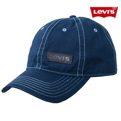 画像1: リーバイス レザーロゴ キャップ（ネイビー）/Levi's Logo Baseball Cap(Navy)