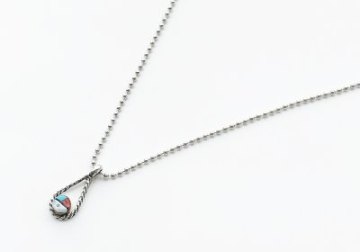 画像2: ネイティブアメリカン ズニ族作 スターリングシルバー マルチインレイ サンフェイス ネックレス/Native American Zuni Multi Inlay Sunface Necklace
