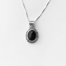画像2: ナバホ オニキス&スターリングシルバー ネックレス/Navajo Handmade Onyx&Sterling Silver Necklace (2)