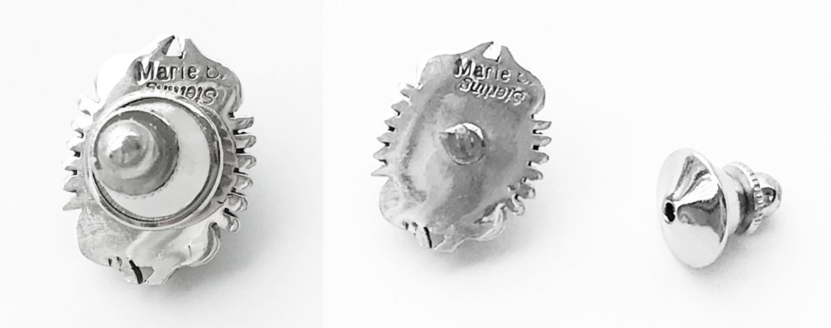 画像2: ネイティブアメリカン ナバホ族 マリーバヘ作 ターコイズ・シルバー ネクタイピン/Native American Navajo Marie Bahe Sterling Silver Turquoise Tie Tack Pin (2)