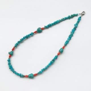 ナバホ族 ターコイズ ビーズ ネックレス（42cm）/Navajo Turquoise