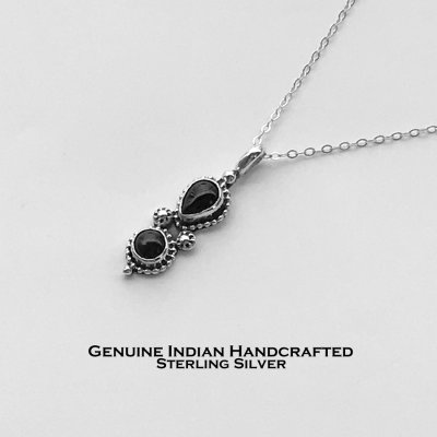 画像1: ネイティブアメリカン ナバホ族 R P S作 スターリングシルバー オニキス ネックレス/Native American Navajo Sterling Silver Onyx Necklace