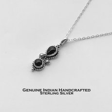 画像1: ネイティブアメリカン ナバホ族 R P S作 スターリングシルバー オニキス ネックレス/Native American Navajo Sterling Silver Onyx Necklace (1)