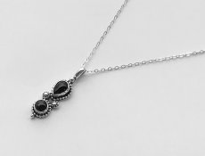 画像2: ネイティブアメリカン ナバホ族 R P S作 スターリングシルバー オニキス ネックレス/Native American Navajo Sterling Silver Onyx Necklace (2)